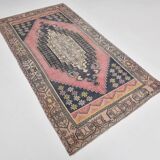 Pink & Navy Blue Persian Rug, 123x234Cm