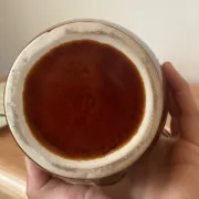 Pichet vase vintage en grès du Berry émaillé brun – décor géométrique