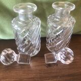 Cristal baccarat paire de flacons anciens modèle bambou, xixeme