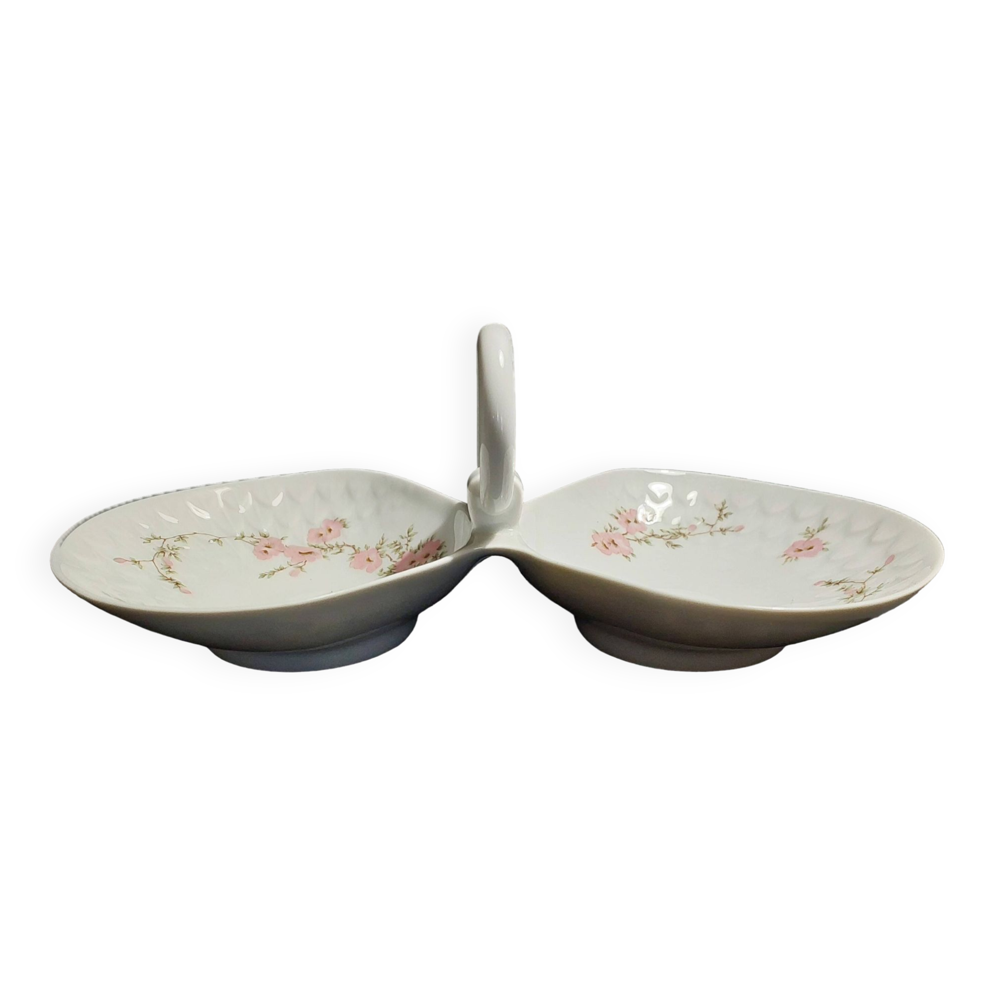 Servant aperitif porcelain dish Bernardaud Limoges decor Amandine