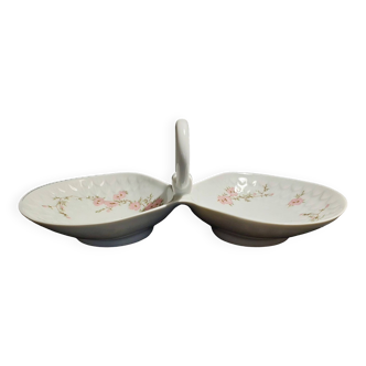 Servant aperitif porcelain dish Bernardaud Limoges decor Amandine