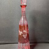 Lined crystal decanter cut and engraved