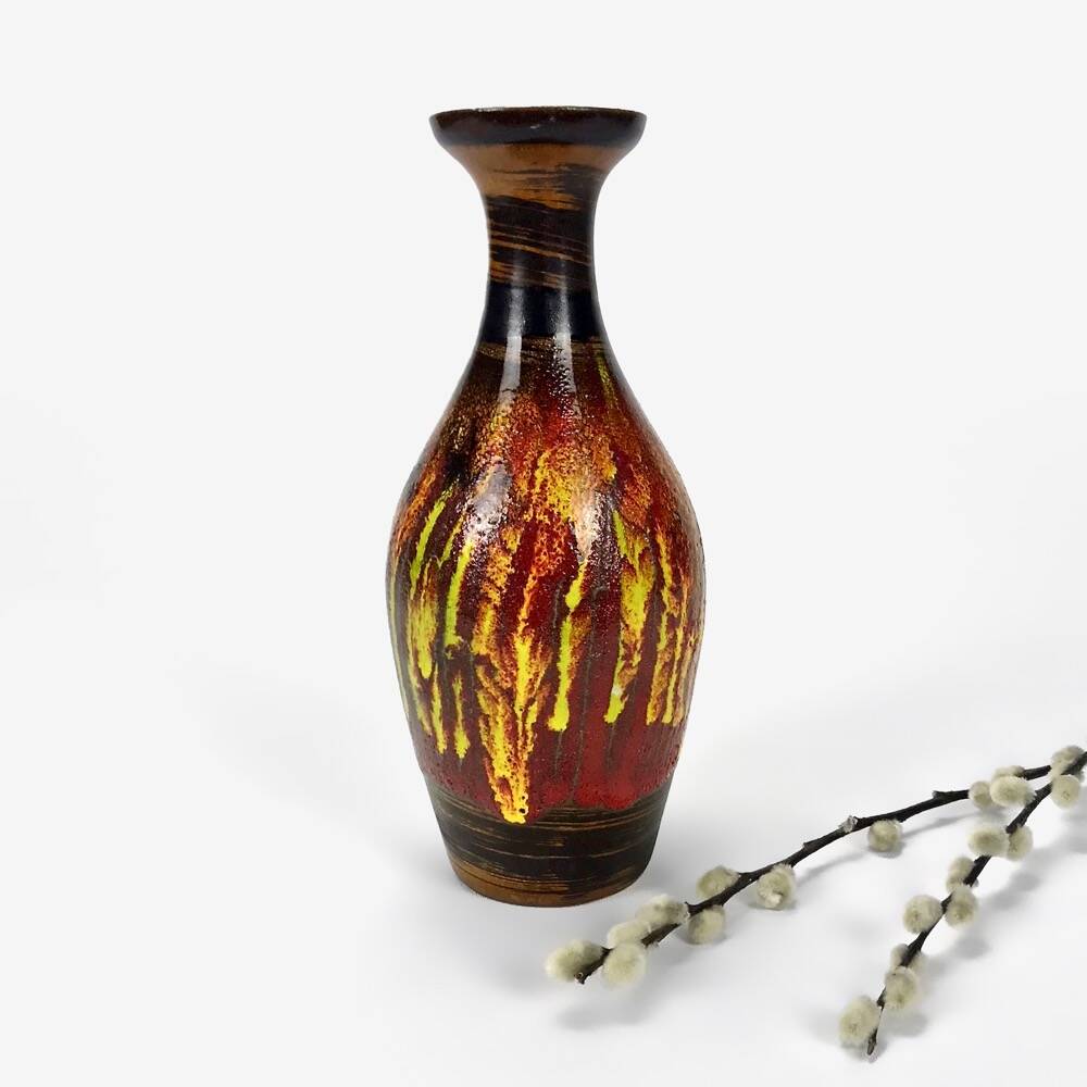 Flamed Saint-Clément vase with fine neckline