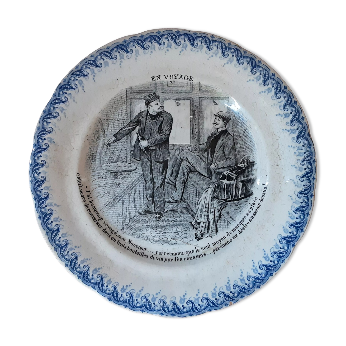 Ancienne assiette  décorative  h.b & cie  terre de fer