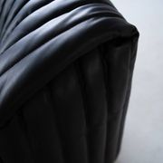 Cinna Ligne Roset Black Leather Armchair attributed to Annie Hieronimus, 1970s