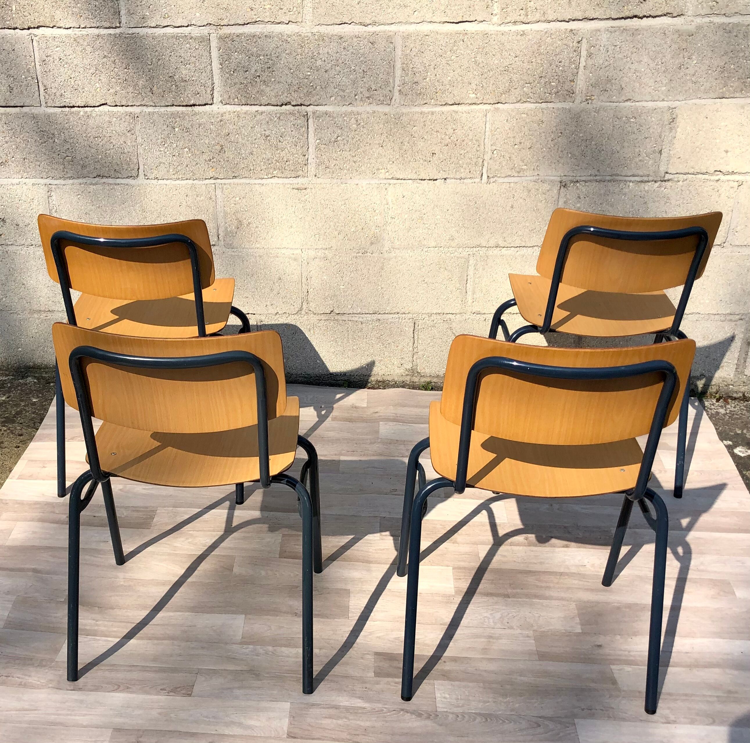 Lot de 4 chaises vintage Arhend Hollande