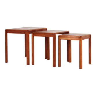 Three teak tables, 70's scandinavian design