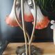 Lampe tulipe  pâte de verre style tyfany pied nénuphars style art nouveau