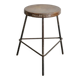 Pierre jeanneret teak and iron low bar stool for chandigarh, 1950s