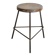 Pierre jeanneret teak and iron low bar stool for chandigarh, 1950s