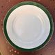 Plat rond faïence Digoin Sarreguemines Berry vert et frise dorée