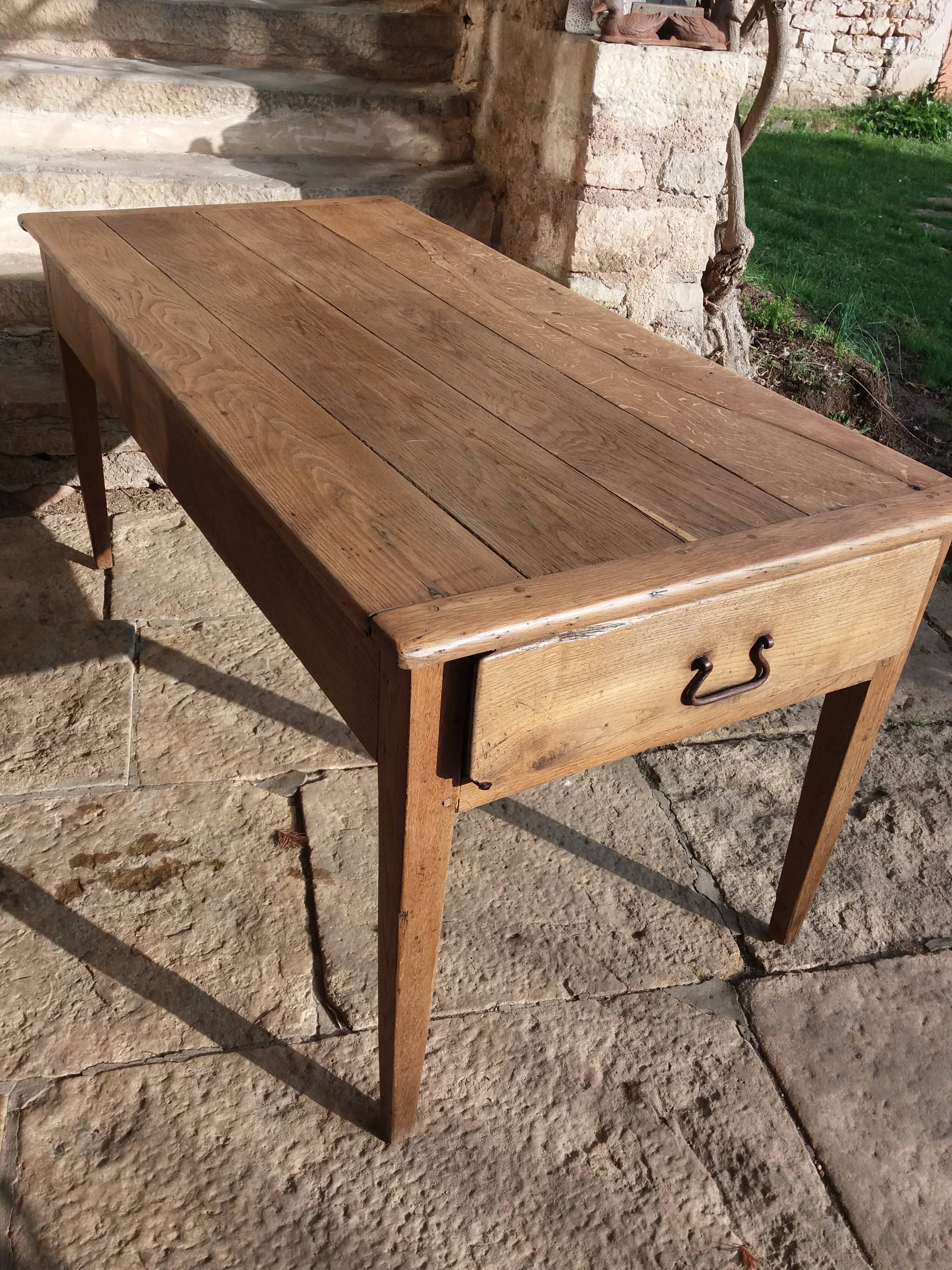 Old Burgundy farm table