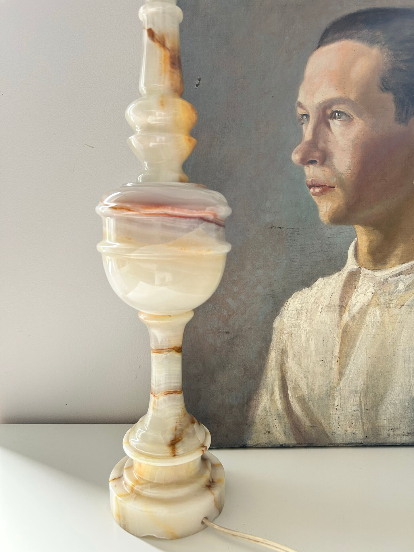 Pied de lampe en onyx
