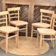 Set of 4 vintage bistro chairs in raw wood