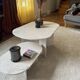 Oval coffee table duo travertine