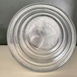 Carafe cristal gravé, col argent, art déco