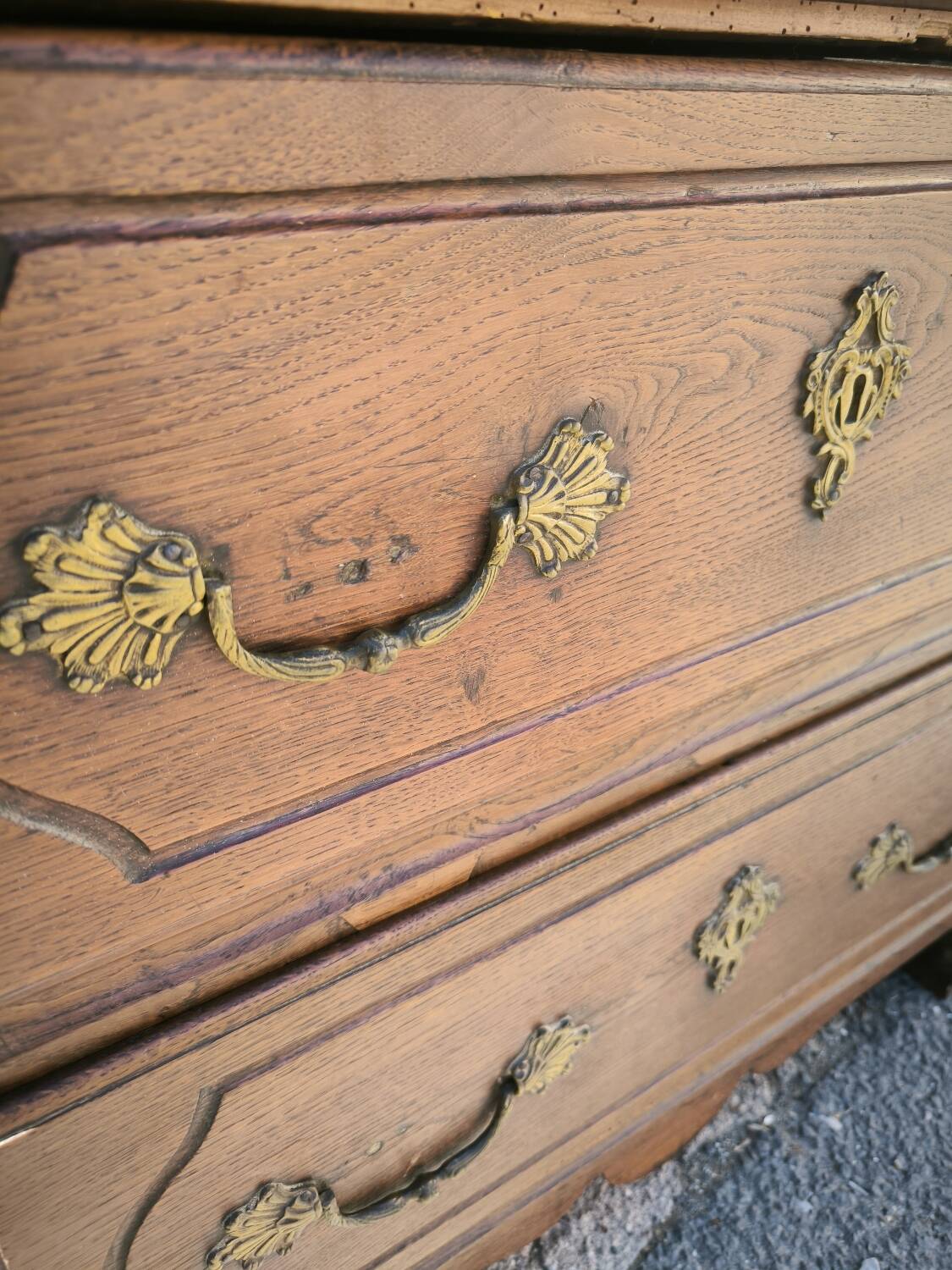 Louis XIV period chest of drawers in solid oak