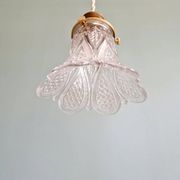 Art Deco trio of pendant lights/table lamps in clear glass, 1920s-30s.