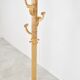Modernist travertine and wood coat rack 1980s
