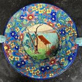 Longwy: Important bowl or empty pocket in polychrome cloisonné enamels