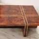Square Coffee Table In Walnut Burl, 1970s