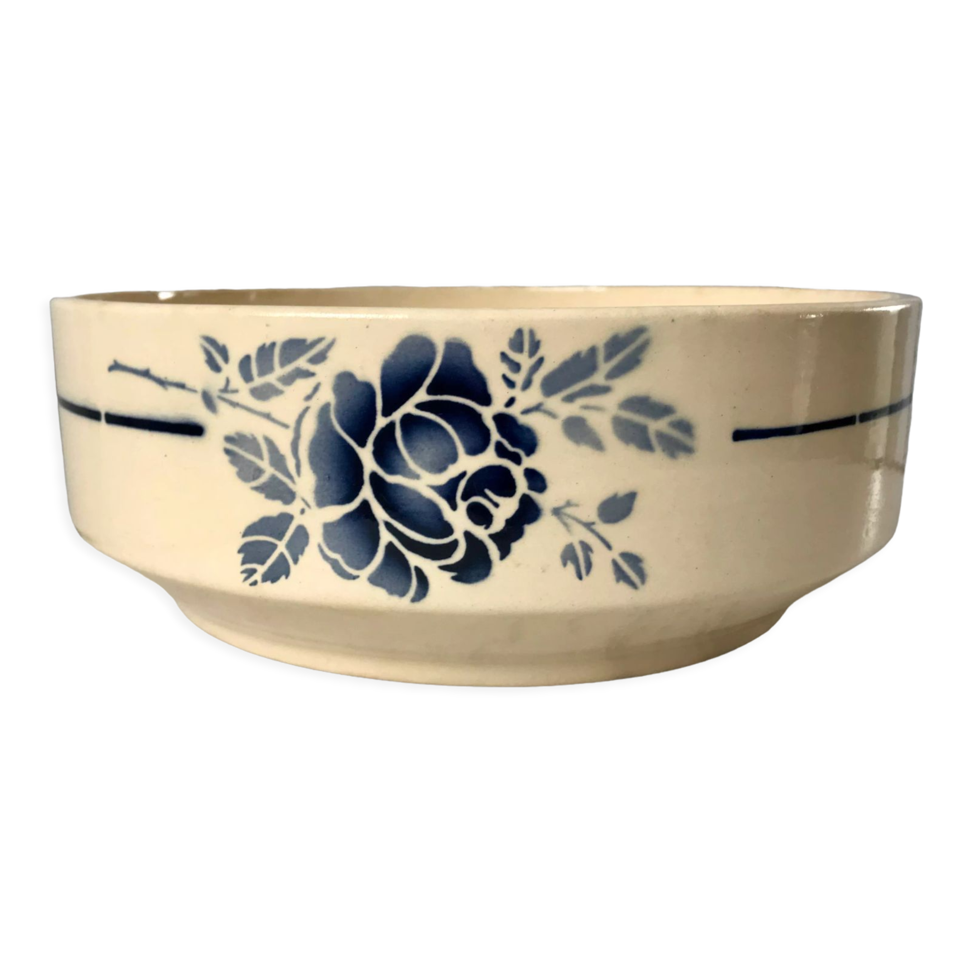 Salad bowl blue flowers saint-amand 30s-40s