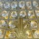 Large Montgolfiere chandelier in gilded bronze and faceted glass pendants