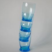 set of 4 art deco turquoise water glasses 1930