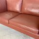 VINTAGE DANISH MID CENTURY DARK COGNAC LEATHER 2 SEATER STOUBY SOFA