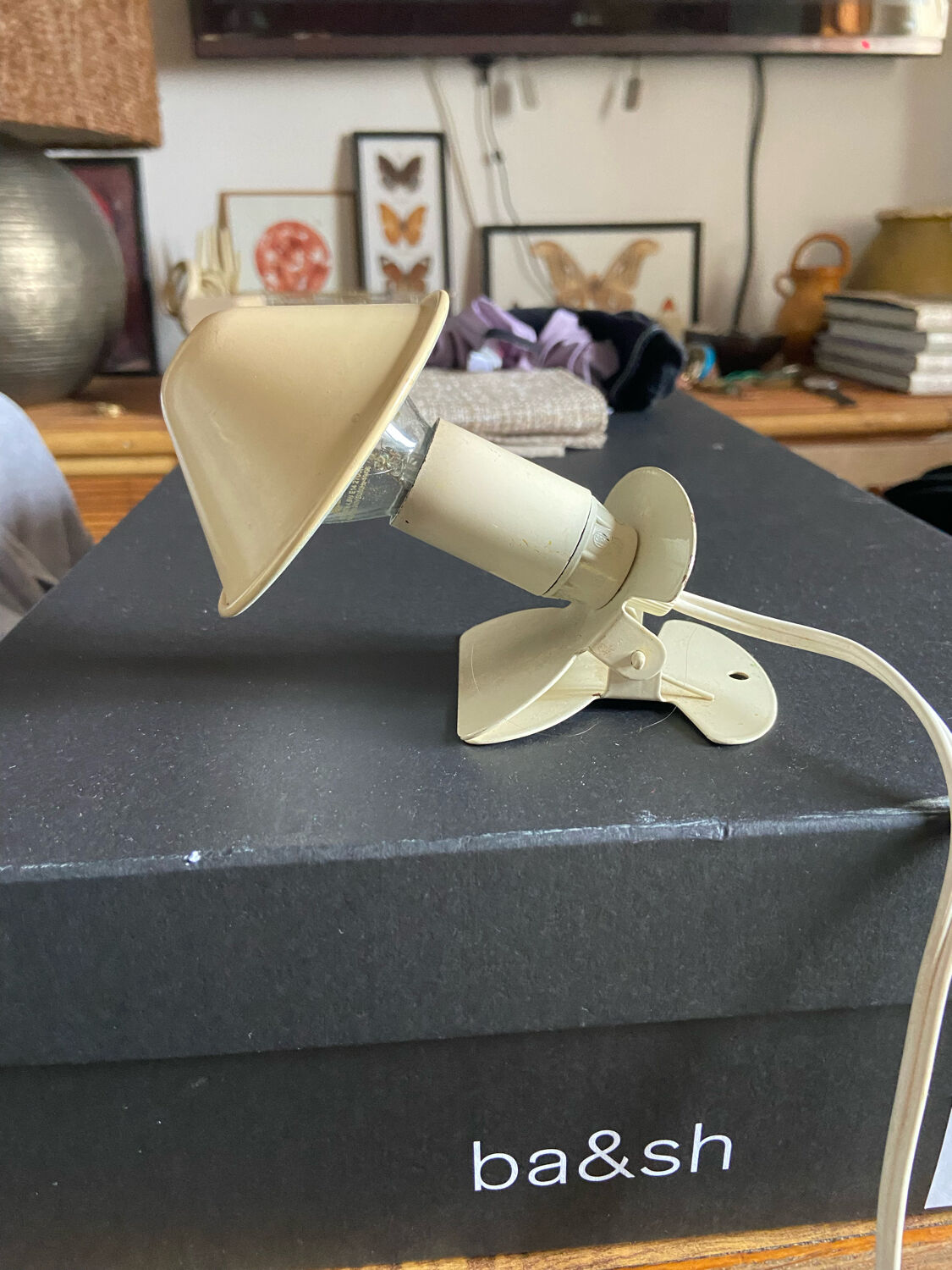 Vintage mushroom clip lamp