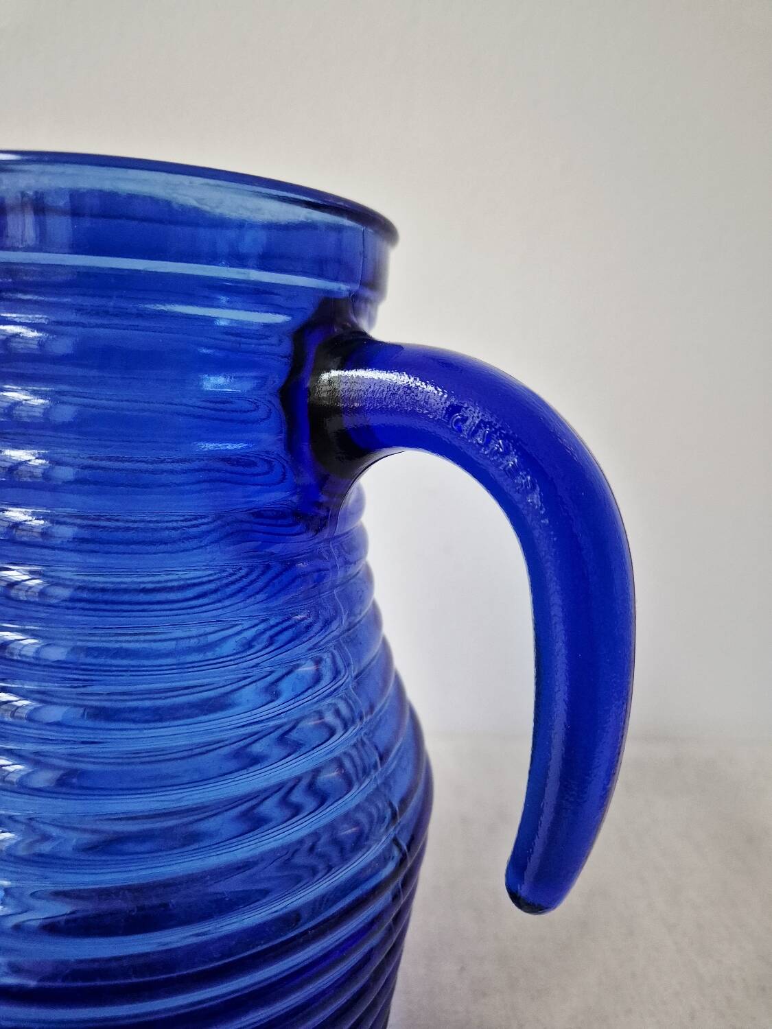 Vintage cobalt blue glass carafe/pitcher '1970s - Cisper