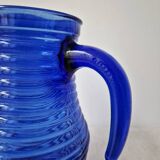 Vintage cobalt blue glass carafe/pitcher '1970s - Cisper