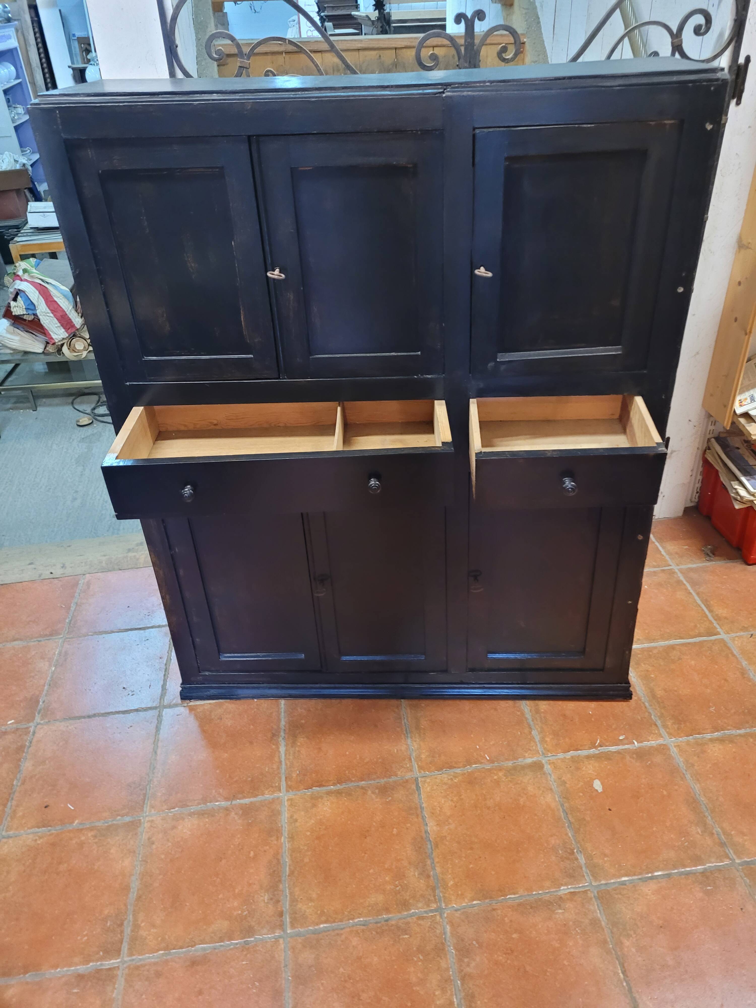 Black patinated high sideboard