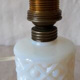 small bedside lamp bottle in bluish white opaline