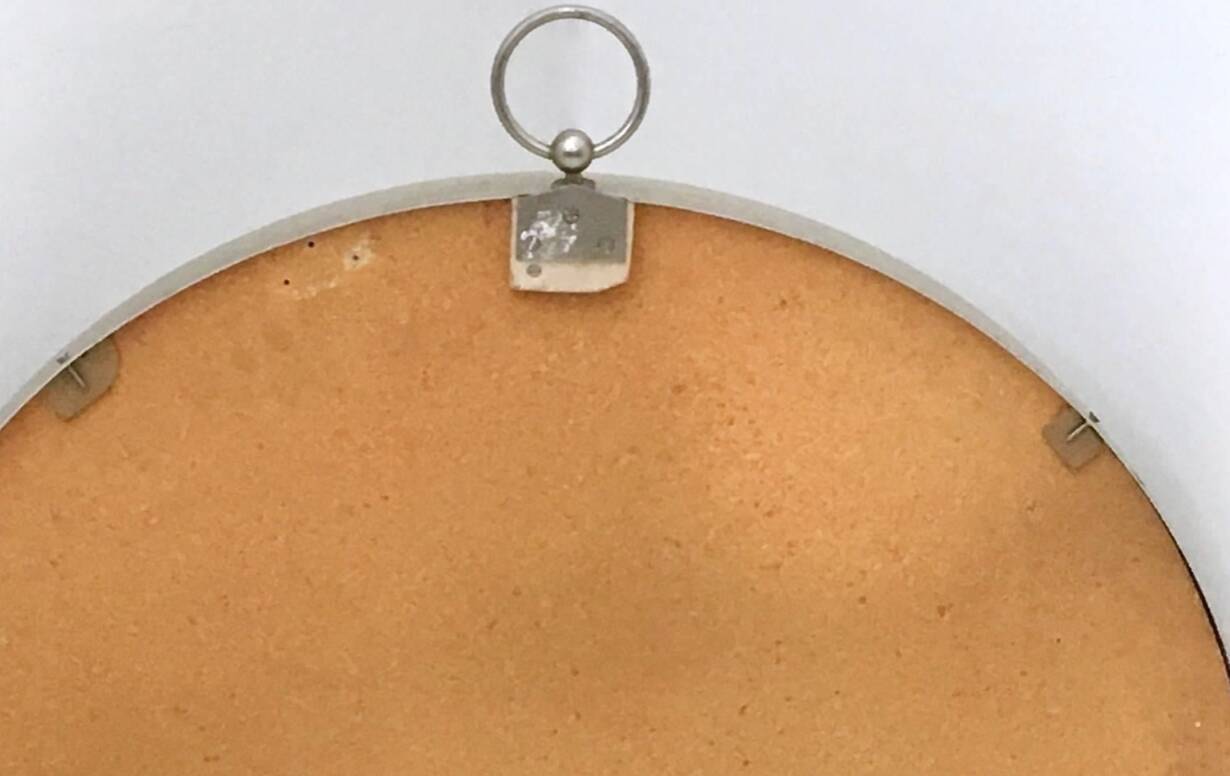 Round Silver Steel Wall Mirror Attributed to Sergio Mazza, Italy