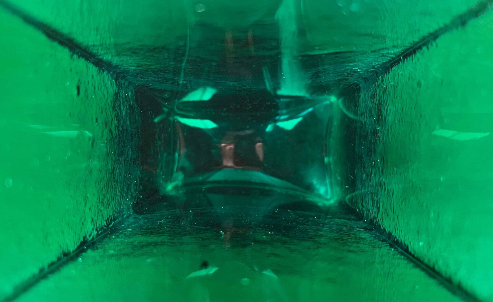 Minimalist mid-century glass block vase by Finncristall, Finland, 1960s.