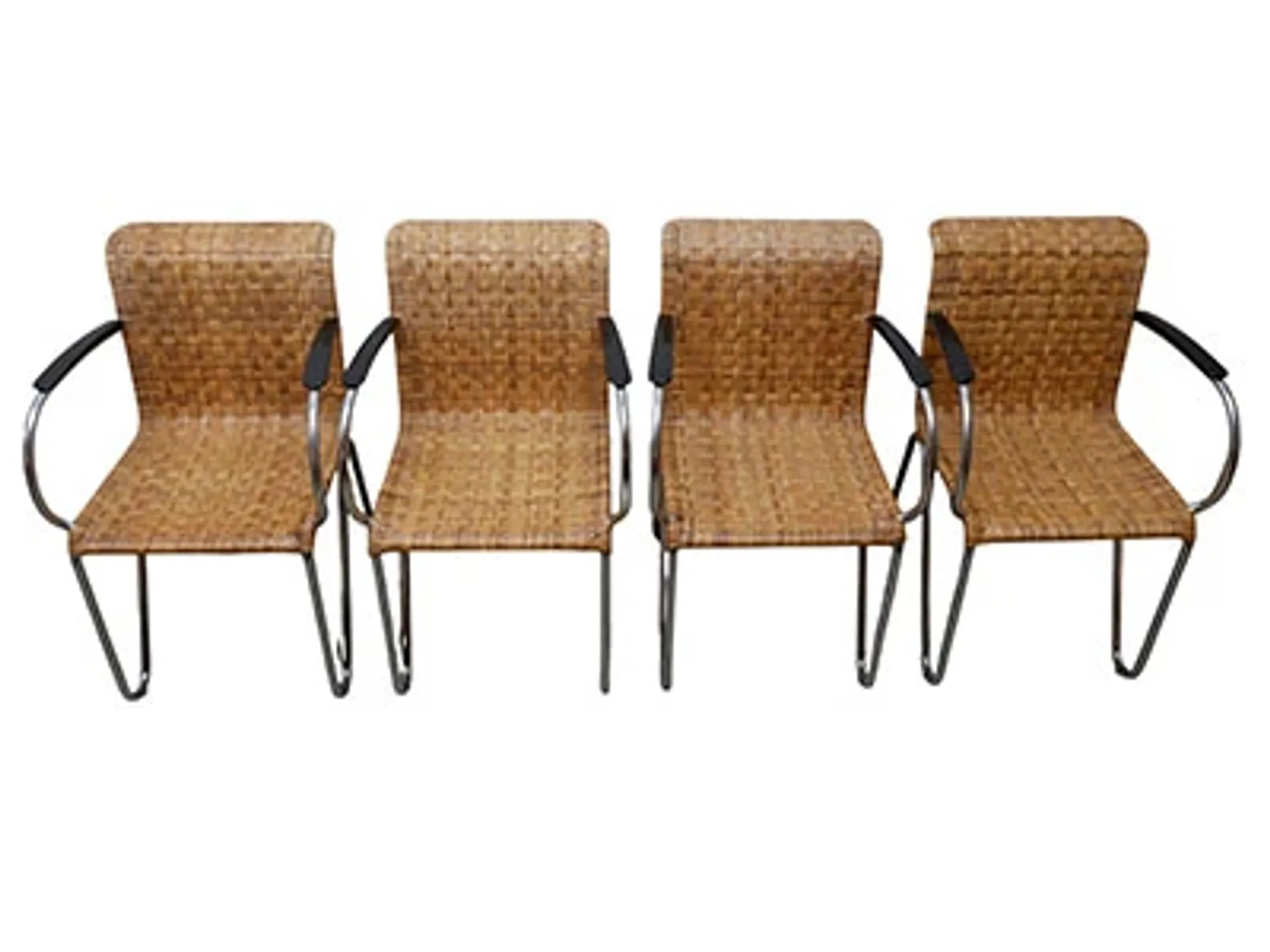 Set of 4 Gispen Diagonal chairs, 1930s