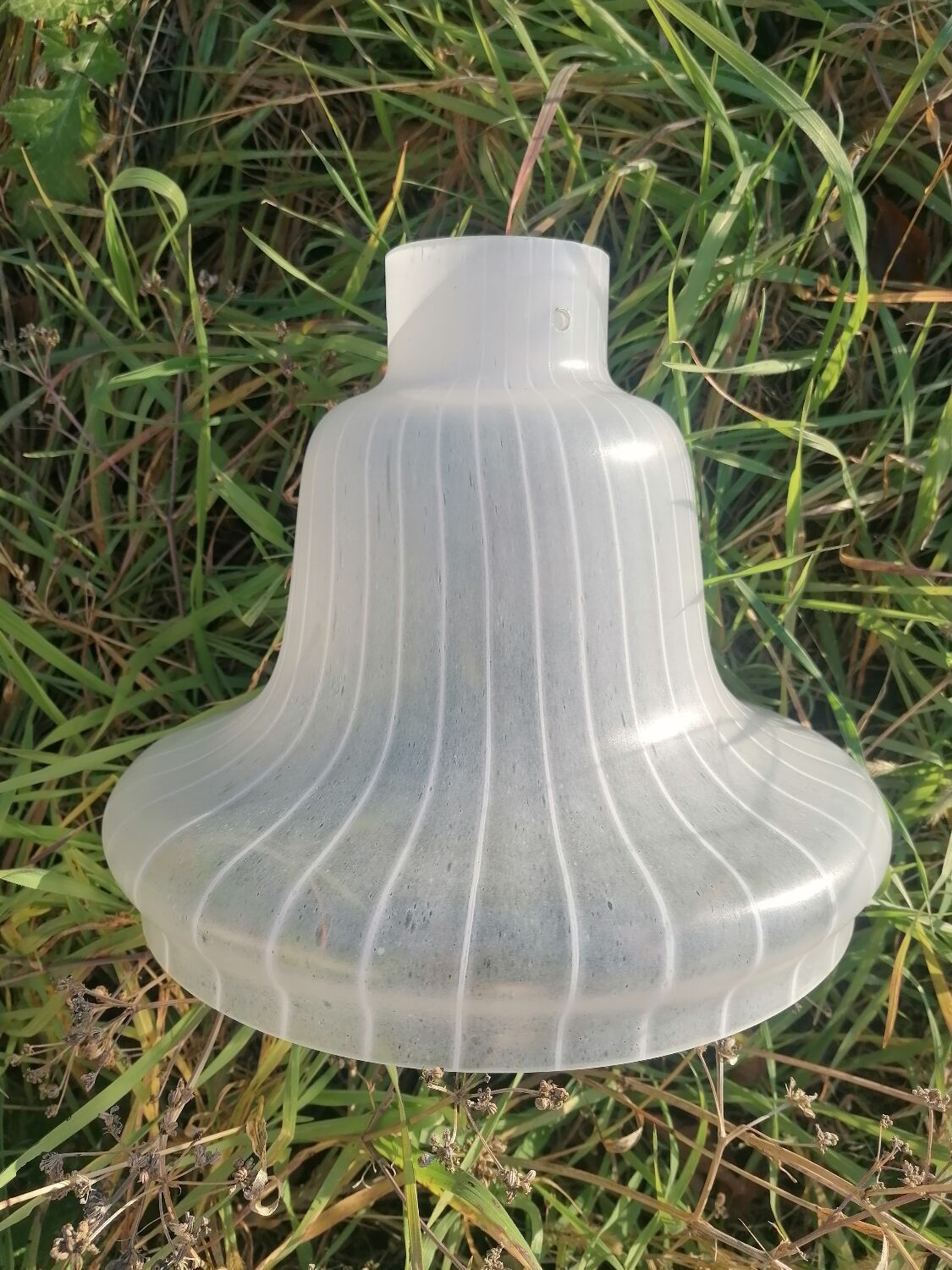 White striped glass pendant lampshade