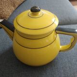 Yellow black teapot, art deco style, vintage