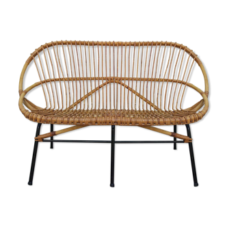 Rattan bench feet metal