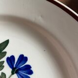 Flat plates Terre de fer Motif Floral St-Amand 6 pieces