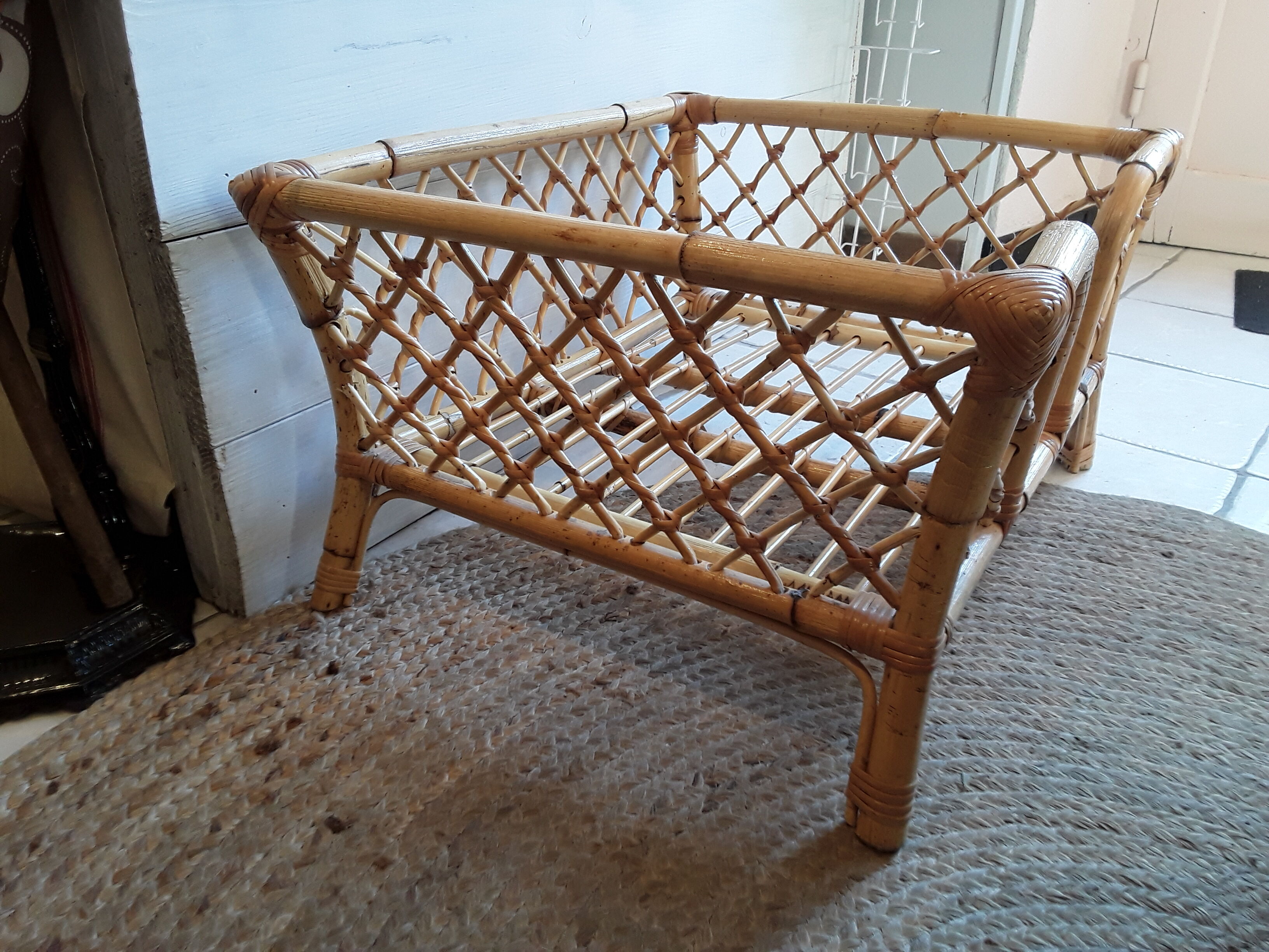 Rattan dog basket