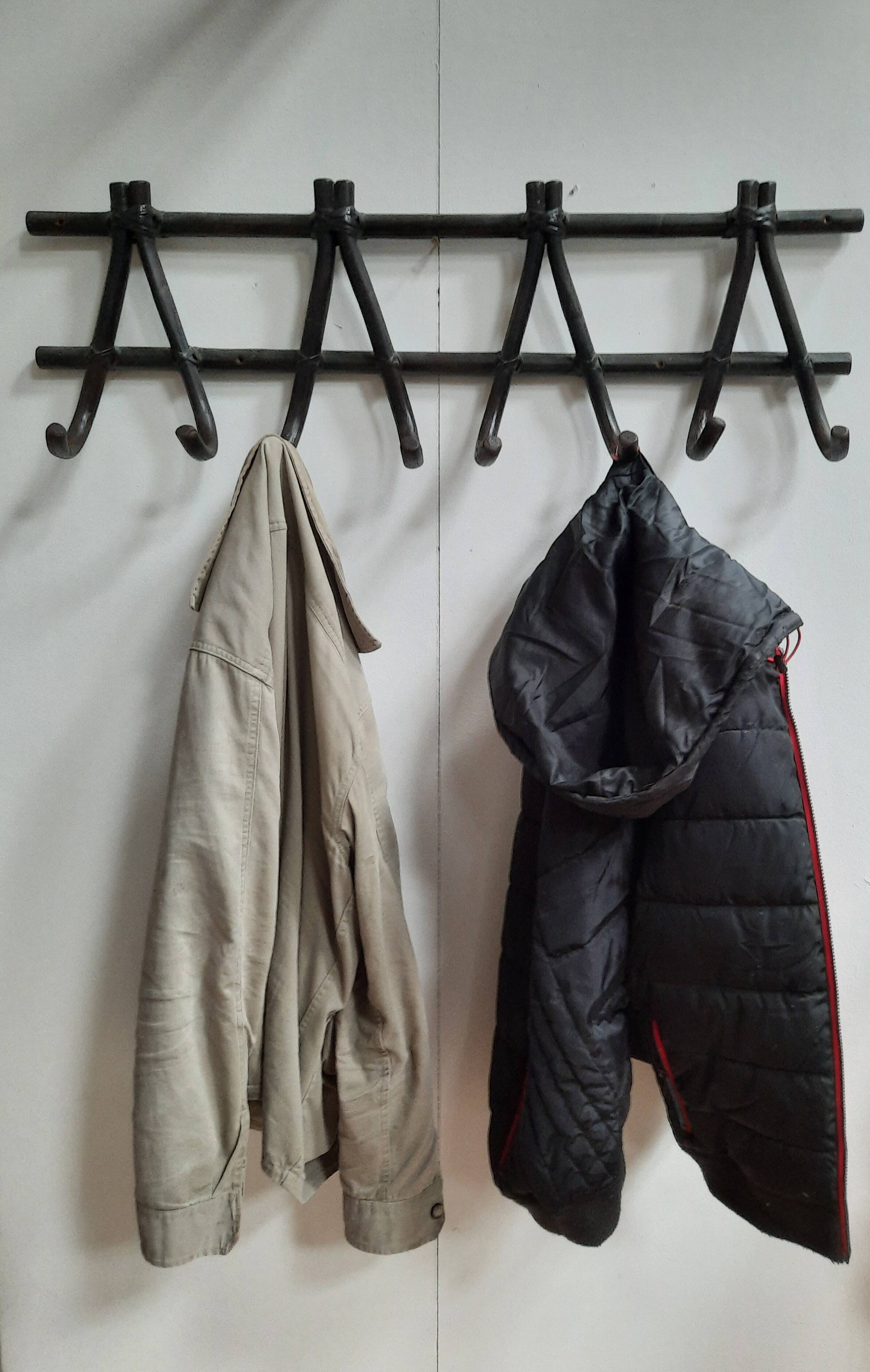 Bamboo wall mounted coat rack