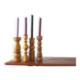 Scandinavian Wooden Candleholders, Set of 4