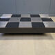 Vintage lacquer and aluminum checkerboard coffee table, 1970s