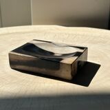 Symmetrical multicolored petrified wood soap dish