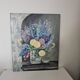 Oil on panel painting - still life flowers lilacs dahlias signed d alrer