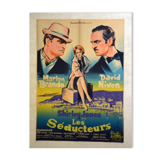 Affiche originale cinéma " Les Séducteurs " 1964 Marlon Brando,Niven, Jones...