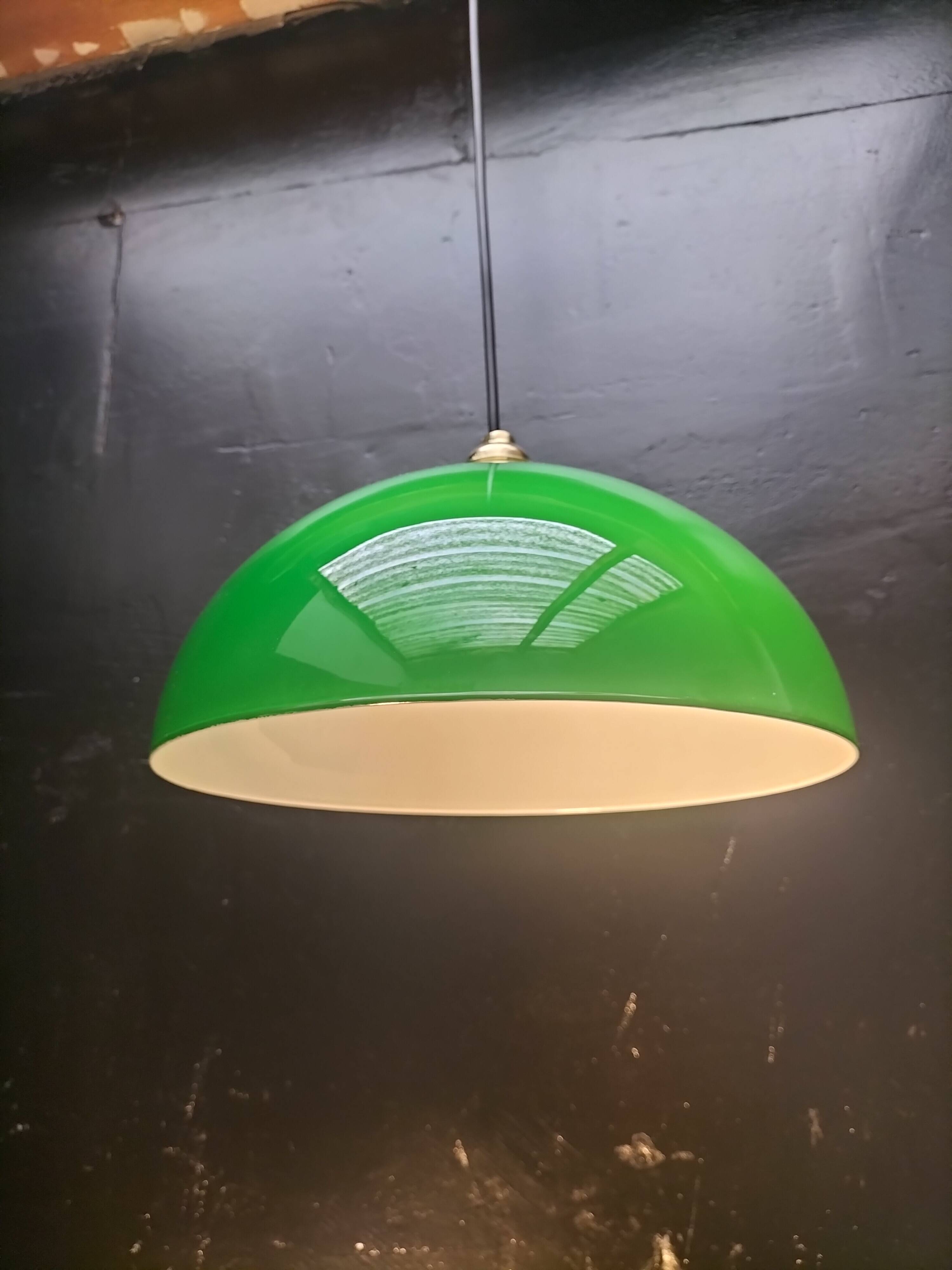 Green opaline pendant light