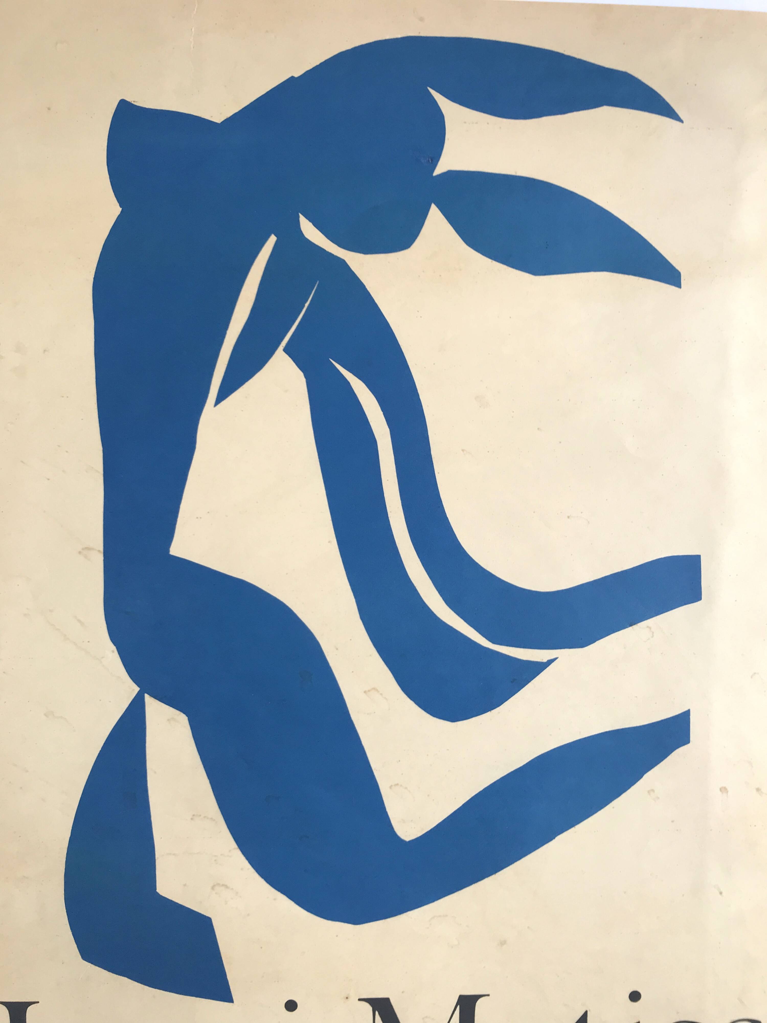 Henri matisse (after) grand palais, 1970. original silkscreen poster la chevelure